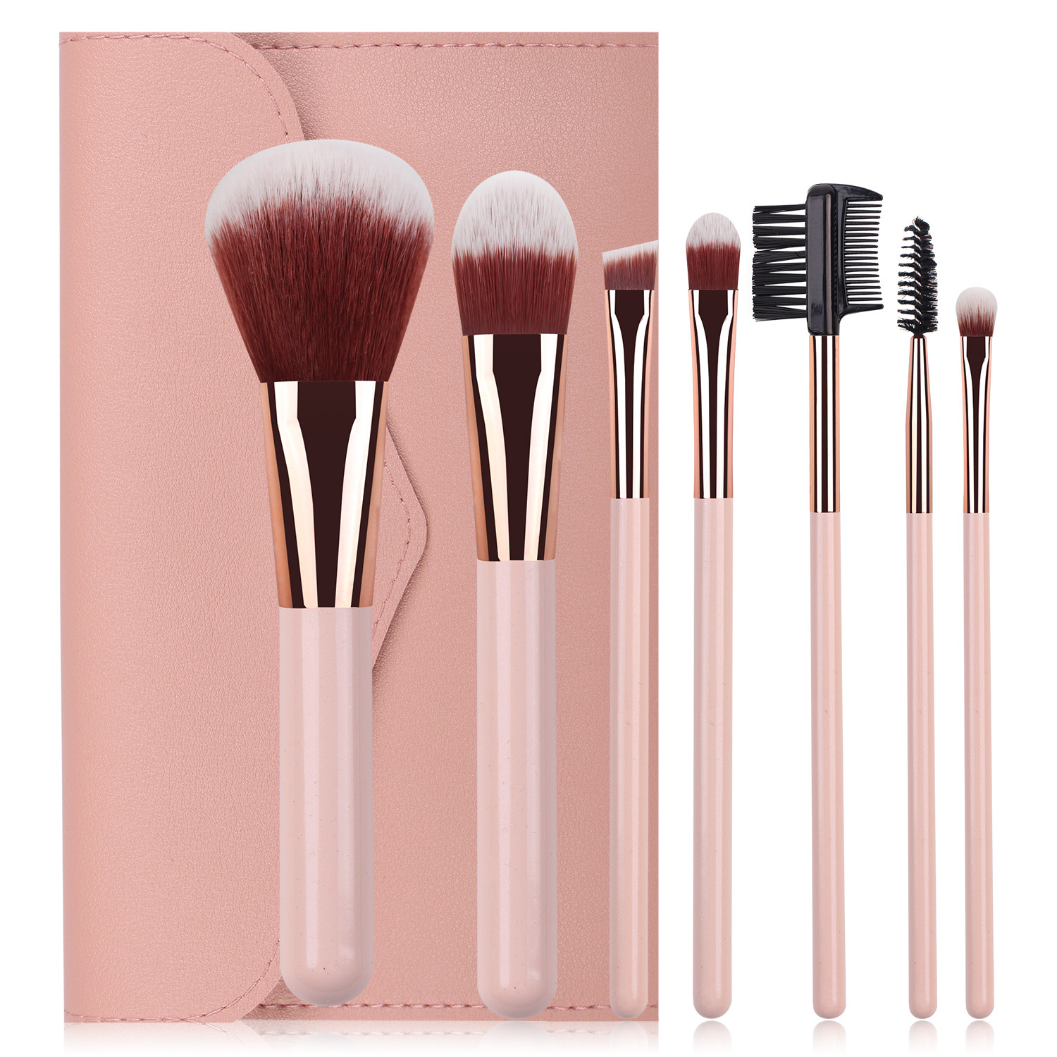Huayanyue color makeup brush set eye shadow brush makeup tools loose powder blush foundation brush eyebrow brush 7 full set