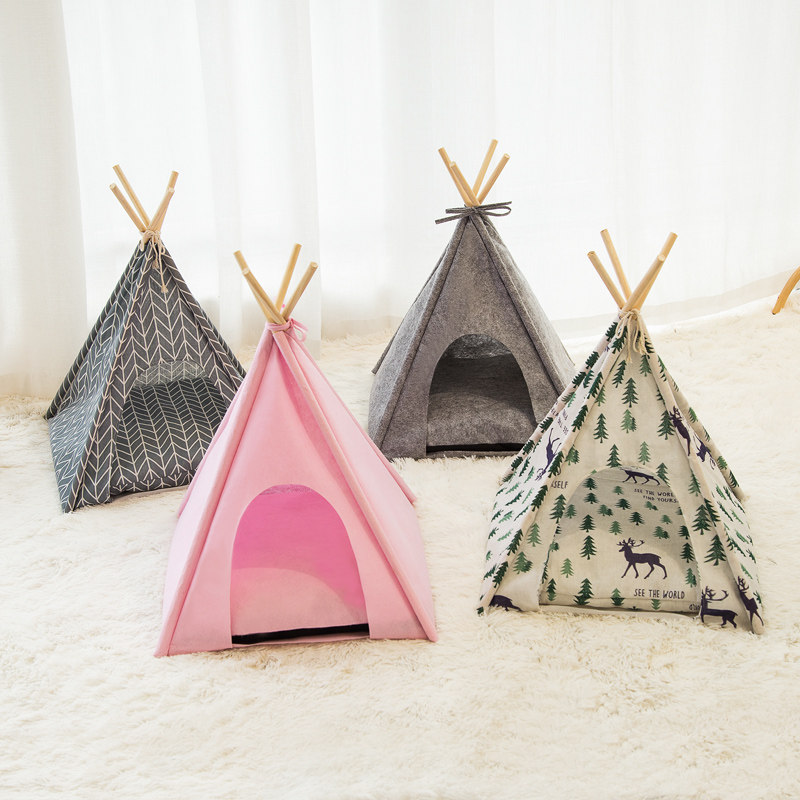 Dog kennel four seasons universal removable and washable small and medium pets semi-enclosed cat kennel large tent with roof to keep warm in autumn and winter