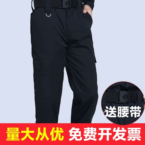 Осенние черные летние износостойкие тактические штаны для работы, увеличенная толщина, большой размер
