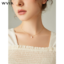 s925 Sterling Silver Necklace Women Simple 2021 New choker Natural Pearl Pendant Fairy Summer Neck Accessories