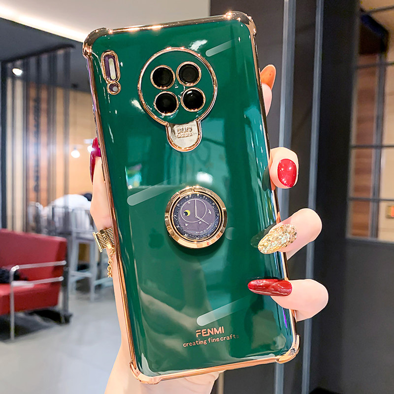 Huawei mate30pro mobile phone protection shell plated silicone gel and watch bracket mate30 protective shell ring buckle airbag anti-fall m30 protective sleeve camera full-pack lens mate20 female