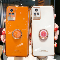 vivos7 Mobile Phone Shell Plated Silicone Air Bag Anti-Fall Vivo s7 Protection Shell Ring Bracket Limited Edition Net Red Money Creative Superfire S7 Tide Cards New womens fashion VIVI favourites