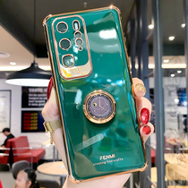 Huawei p40pro mobile phone shell plated silicone gel clock bracket p40 protection shell ring buckle p air bag anti-fall p30 protective sleeve camera full package lens limited edition women 5g fashion favourites