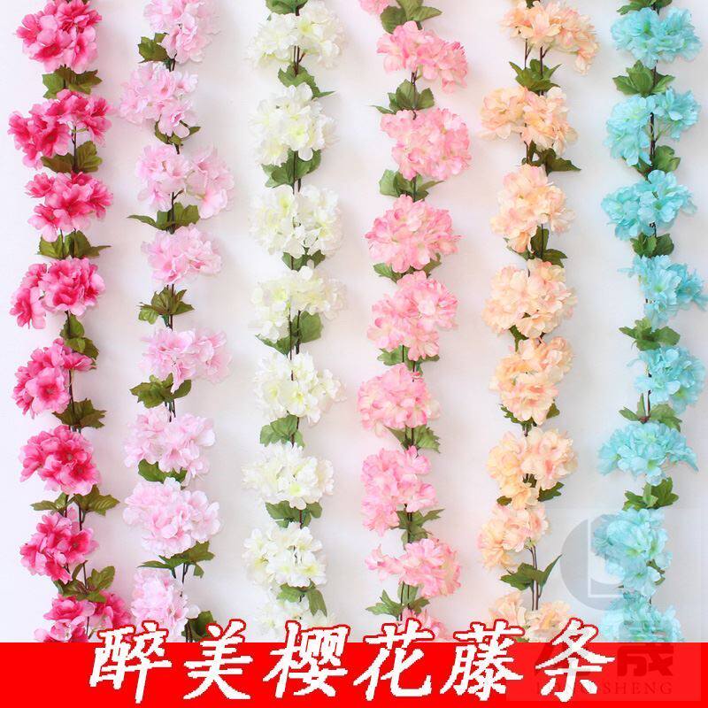 The fake flower-pulled vine climbing vine leaf café kindergarten corridor simulated rose vine wall of Tentteng
