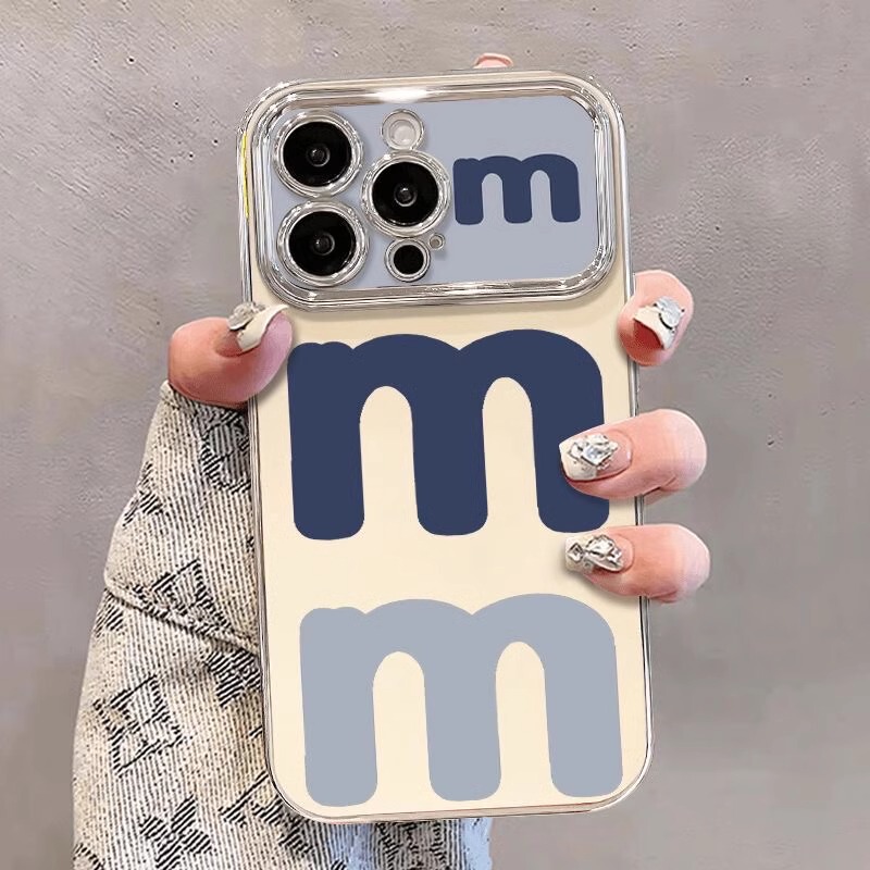 Suitable for the New iPhone 17 Pro Max, Apple 15 Plus Phone Case, 13 Pro Creative Niche 12 Electroplated Large Window X/Xr Fashionable Anti-Drop 11 Pro Simple Letter 14 Protective Case 16 Suitable for the New iPhone 17 Pro Max, Apple 15 Plus Phone Case, 13 Pro Creative Niche 12 Electroplated Large Window X/Xr Fashionable Anti-Drop 11 Pro Simple Letter 14 Protective Case 16