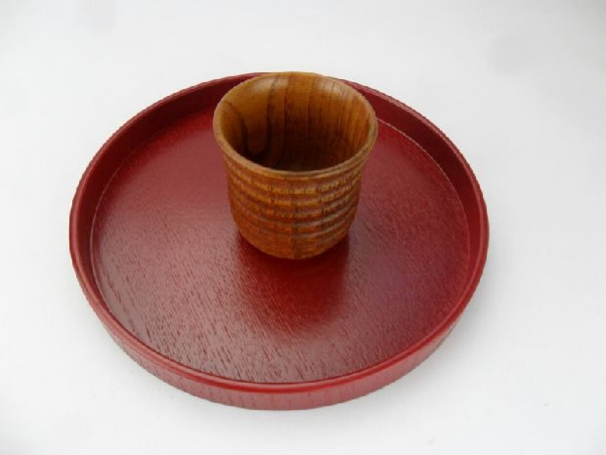 Bốn màu rắn gỗ đĩa gỗ khay trà trái cây tấm khay khay gỗ tấm tròn cuối tấm cung cấp khách sạn khay đựng ấm chén bằng gỗ đẹp