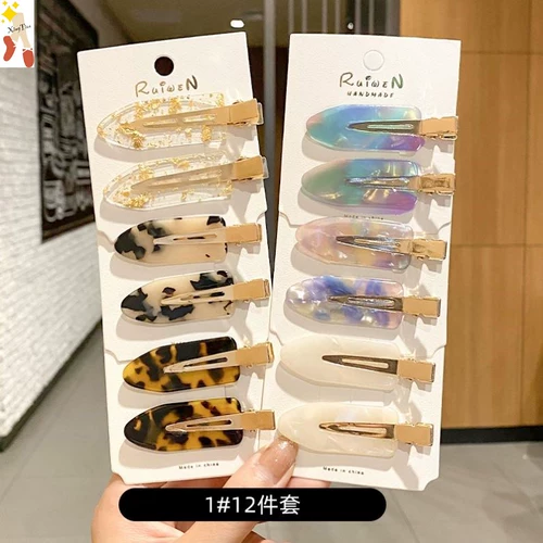 Ченг Xiaoyue Тот же стиль с блокнотом для волос для женского интернет -знаменитостей, макияж, карта для волос, уксусная кислота летняя лоб, клип, клип для утки утка, клип