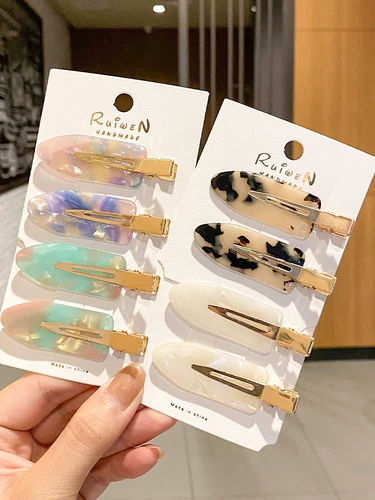 Ченг Xiaoyue Тот же стиль с блокнотом для волос для женского интернет -знаменитостей, макияж, карта для волос, уксусная кислота летняя лоб, клип, клип для утки утка, клип