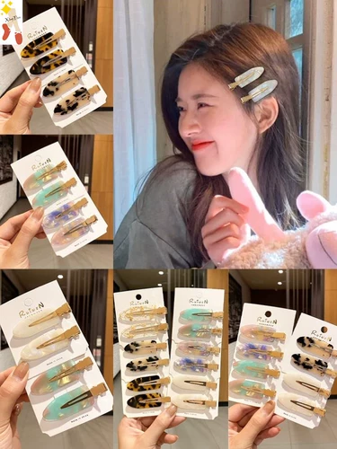 Ченг Xiaoyue Тот же стиль с блокнотом для волос для женского интернет -знаменитостей, макияж, карта для волос, уксусная кислота летняя лоб, клип, клип для утки утка, клип