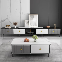 Southern Living Slate TV Cabinet Coffee Table Combination Living Room Retractable Marble Floor Cabinet Small Apartment TV Cabinet