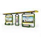 ສະຖານີລົດເມວັດຖຸບູຮານ smart brand light box shelter stainless steel home bus shelter platform station factory bus shelter station bus