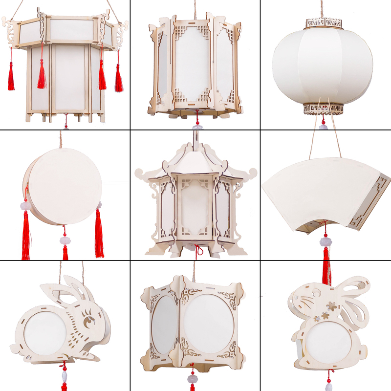 2026 Mid-Autumn Festival Lantern DIY Handmade Material Kit Creative Children's Painting Style Portable Paper Lantern Palace Lantern