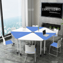 Multifunctional classroom training table combination splicing table mobile conference table round combination desk student group table