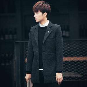 秋冬季羊毛呢大衣男士外套
