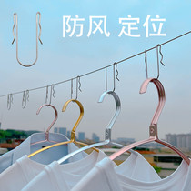 304 stainless steel clothesline windproof fixed buckle hanging clothes rope steel wire rope steel wire rope anti-slip buckle hook upgrade