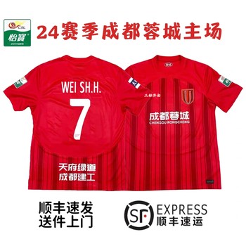 2024 Chinese Super League Chengdu Rongcheng Home Jersey Weishi Hao Zhou Dingyang Felipe Cheering Uniform Training Uniform Fan Version