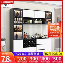 Wine cabinet wall household modern simple dining room cabinet European living room wine cabinet Light luxury Nordic glass door side cabinet