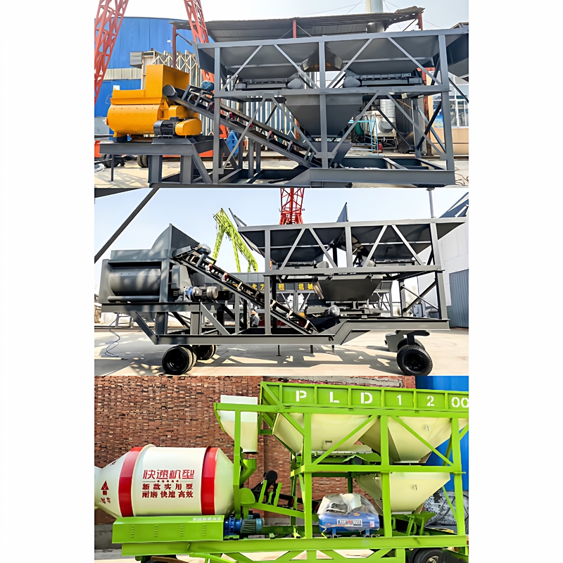 Mobile Concrete Mixer Station, Foundation-Free Forced-Feeding Drum Integrated Mixer, Construction Site, Chinese Investment