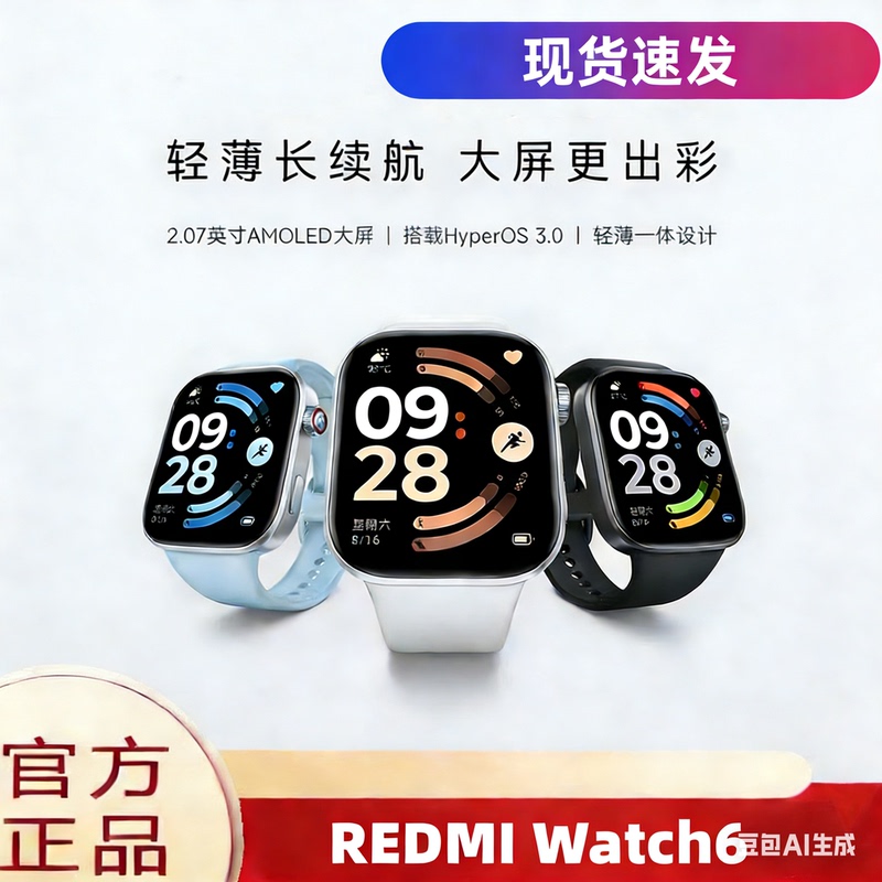 Redmi Watch 6 Redmi Watch6 Smart Watch with Long Battery Life, Bluetooth Calling, Blood Oxygen, Heart Rate, High-Definition