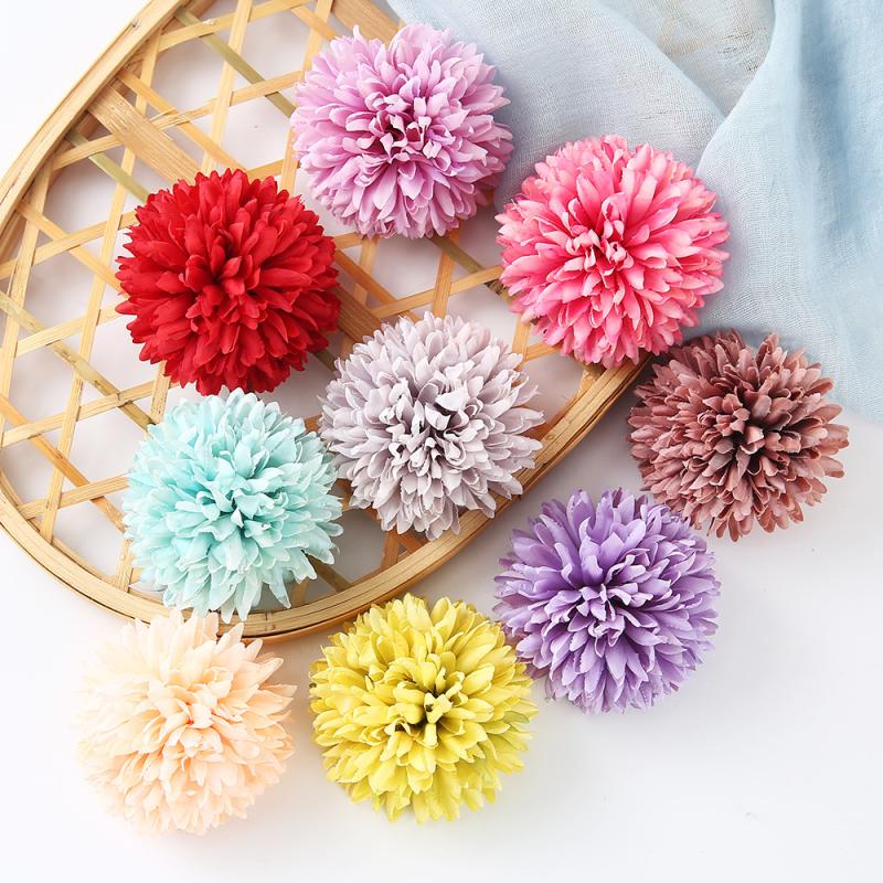 Emulated embroidered ball dandelion flower head Chrysanthemum Handmade Flower Ring Material Wedding head floral headwear accessories