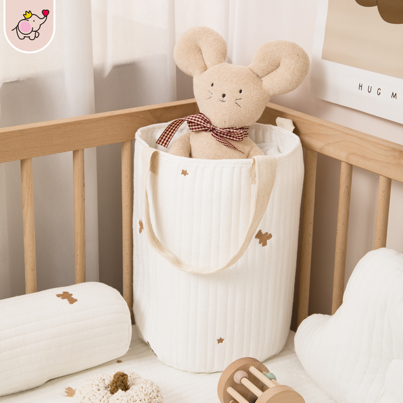 Embroidery Clips Cotton Crib Head Cashier Bag Baby Urine Not Wet Diaper Hanging Bag Diaper Table Containing surround Bar hanging basket-Taobao