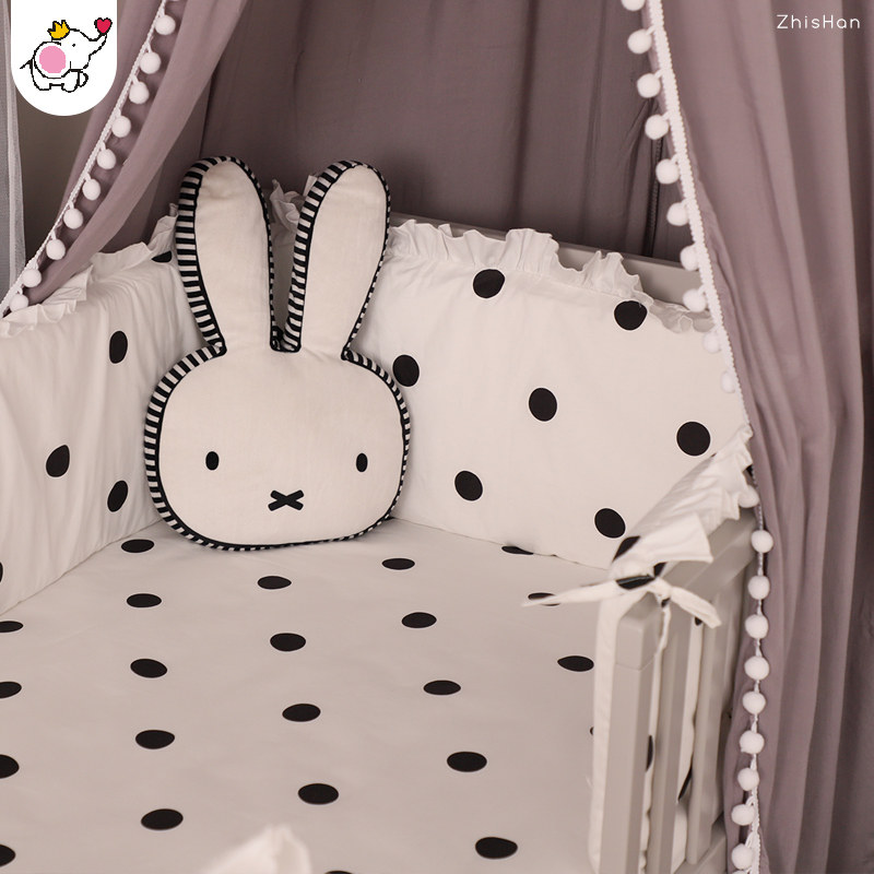 Baby crib pure cotton anti-collision crib bedding set four seasons cotton children splicing bed cotton baby