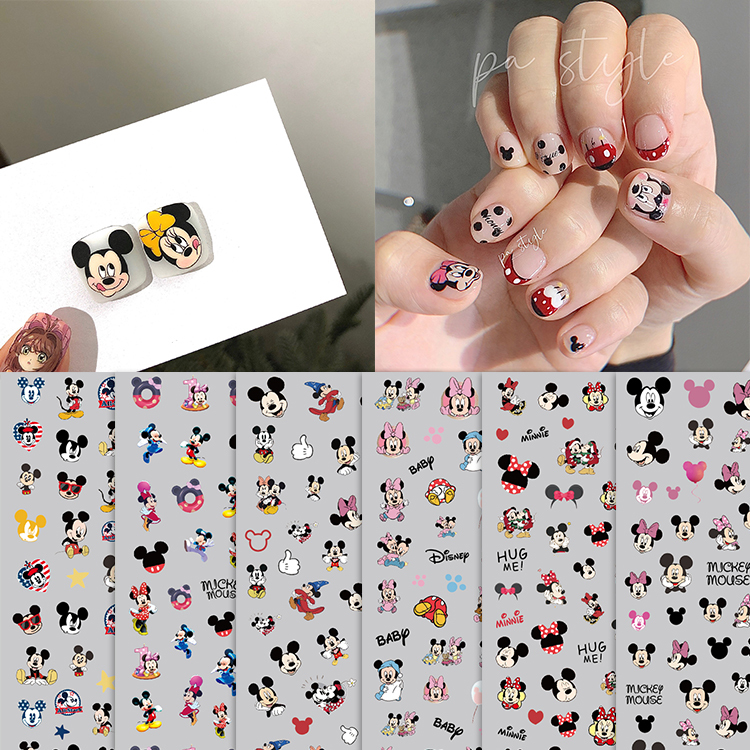 Nail Art Stickers Decorative Small Patterns Popular Nail Stickers Mickey Mouse Minnie Nail Decoration Set