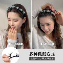 High-end hair accessories hair card bangs fixed artifact fairy air woven hair hoop after washing face hanging focus double layer bangs clip