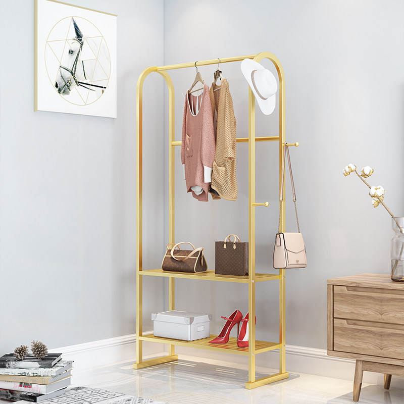 Light and luxurious clothes hanger floor bedroom hanger modern minimalist hanging clothes rack Easy and versatile indoor clothes hat rack