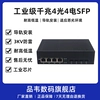 品韦  导轨式环网交换机可自愈工业级千兆4光4电导轨式光电转换器POE工业百兆光纤交换机