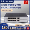品韦 工业级千兆10口交换机 导轨式10孔8口POE供电以太网非管理型工业防雷耐高低温宽压12V24V52V监控专用