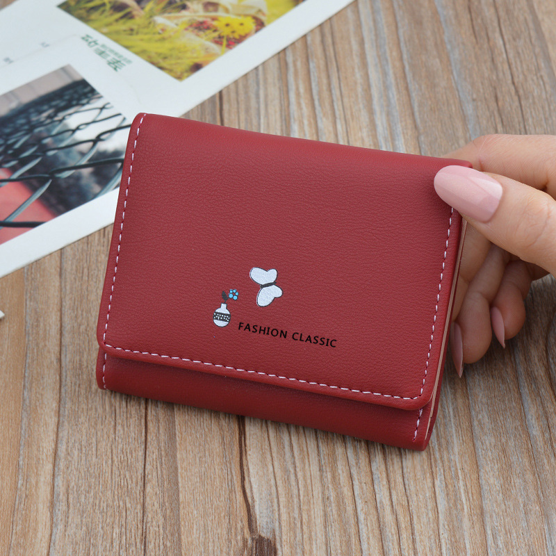 Scarecrow New Style Wallet for Women, Short Wallet for Female Students, Japanese and Korean Style, Large Capacity, Foldable Soft Leather Wallet, Mini Small Wallet