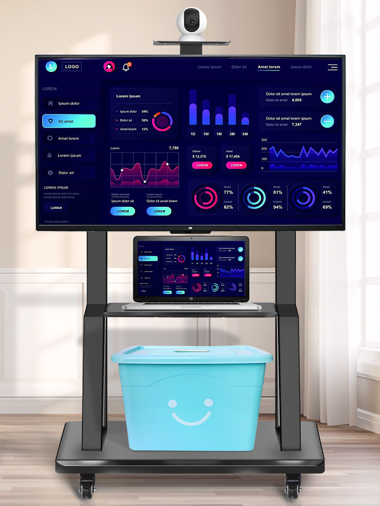 Suitable for Xiaomi and Hisense Tvs, Floor-Standing Movable Stand, Integrated Cart with Wheels