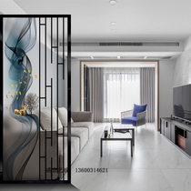 Nordic art glass screen partition Entry entrance TV background wall Matte double-sided opaque abstract light luxury