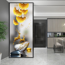 Nordic simple art glass screen living room kitchen partition Home entrance custom matte translucent double-sided effect