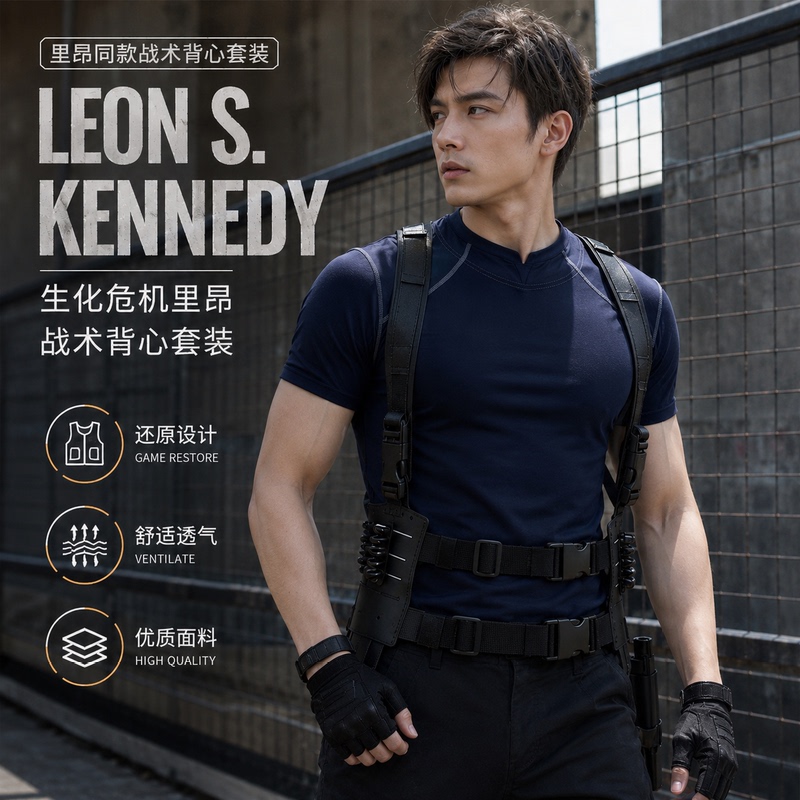 Halloween Biohazard Leon T-Shirt Cosplay Costume Leon Cosplay Overalls Game Same Style Cosplay Costume Halloween Biohazard Leon T-Shirt Cosplay Costume Leon Cosplay Overalls Game Same Style Cosplay Costume