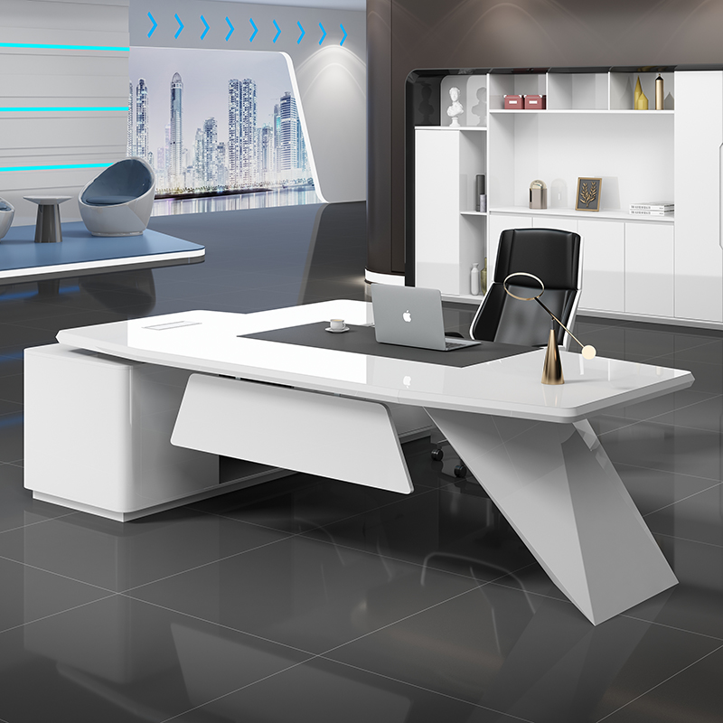 Painted boss table simple modern office desk and chair combination creative president table white supervisor executive desk manager table
