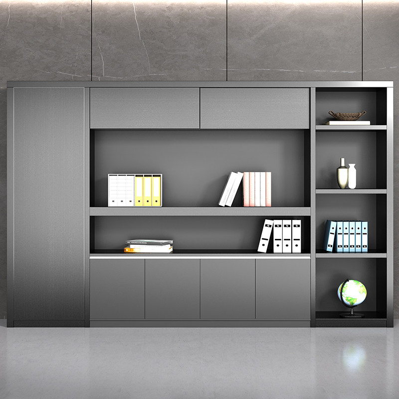 Liangyin Cabinet Wood High Cabinet Owner's Office Furniture Bookcase Brief Modern Information Cabinet Background Cabinet