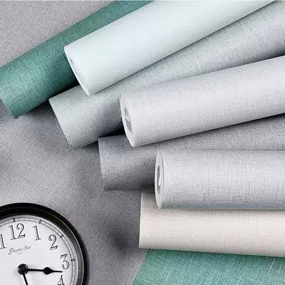 North Europe Asia hemp wallpaper plain color living room bedroom TV background wallpaper solid color environmental protection non-woven simple modern