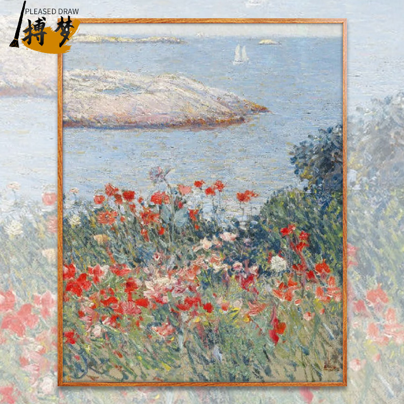 Bo dream digital oil painting diy filled hand-painted world famous painting Monet's garden scenery living room decorative oil painting