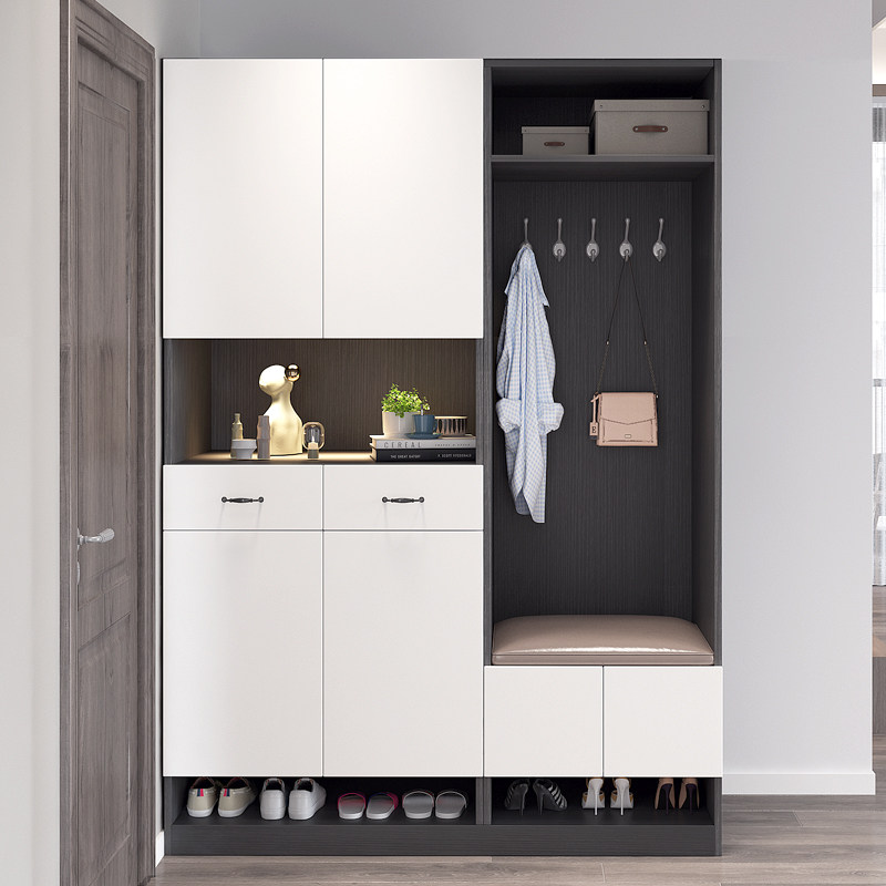 Shoe cabinet Household door entrance cabinet large-capacity locker entrance wardrobe cabinet one-piece wall high vertical storage cabinet