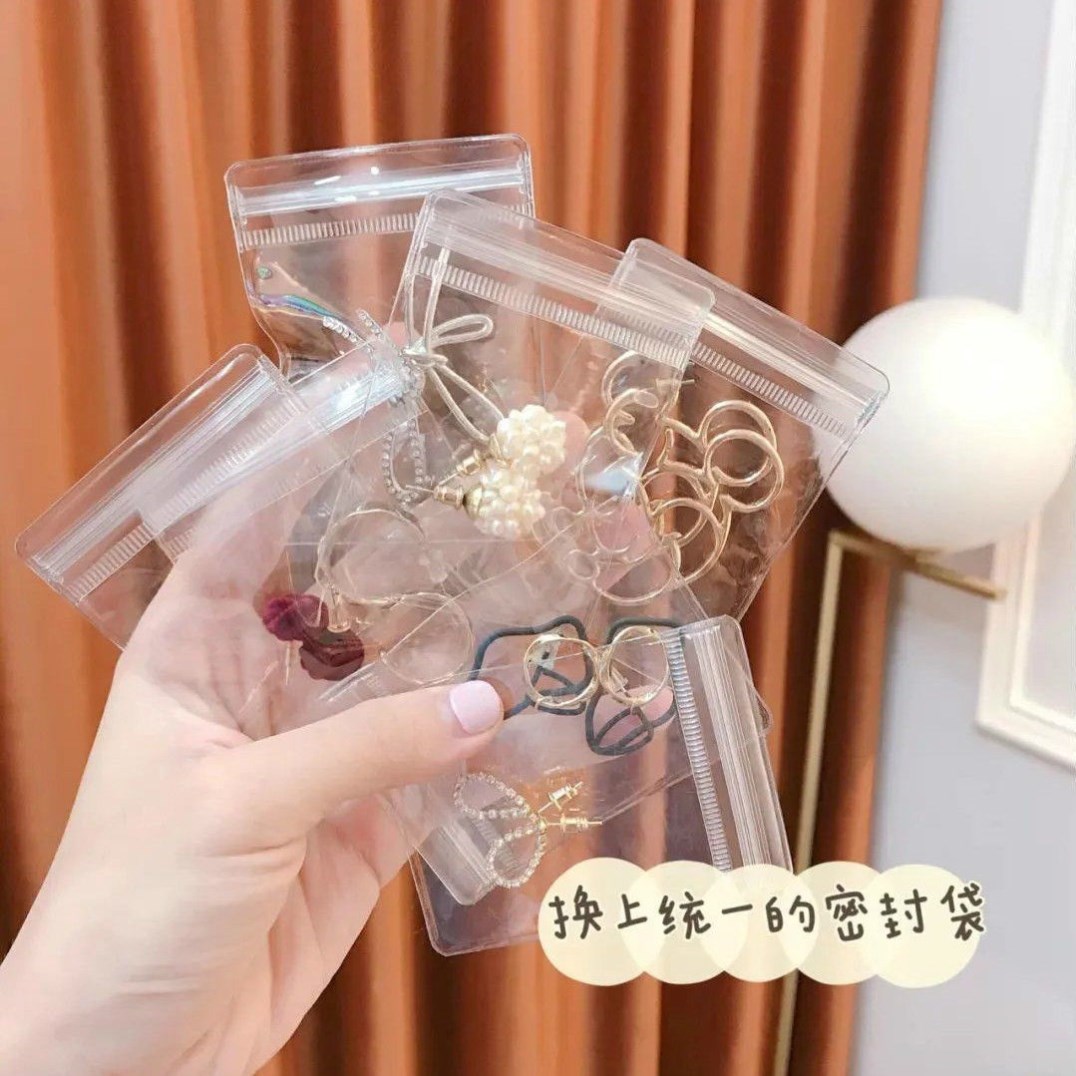 Anti-oxidation jewelry storage bag self-sealing transparent pvc bag jewelry storage bag sealed jewelry earrings jewelry bag
