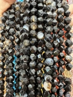 Вырежьте большие черные линии, агат 10 мм1 [около 32 штук]