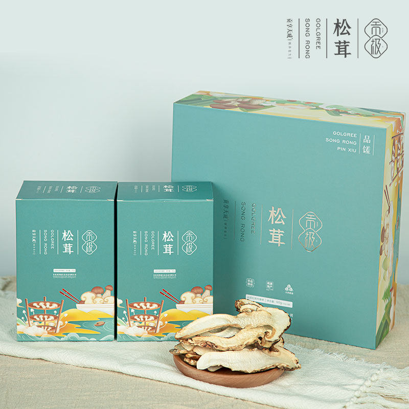 Gongji wild matsutake dried goods pine mushrooms dried New Year's goods gift gift box packed for relatives and elders practical good products