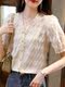 Ice Silk Chiffon Shirt for Women, New Summer Fashion V-Neck Lace Blouse, Short-Sleeved Top, Thin Large Size Shirt