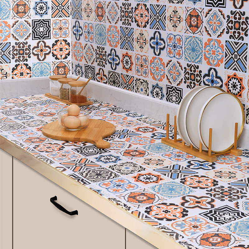 Thickened kitchen oil-proof stickers waterproof wall self-adhesive countertop stove high temperature range hood wallpaper wallpaper wall stickers