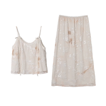 Nishimachi village house resort style sequin suspender skirt suit womens summer new French two-piece suit XX9B10008