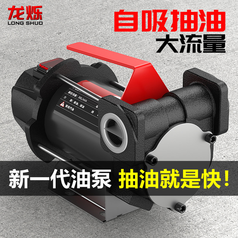 抽油泵电动12v24v220v通用自吸柴油泵大流量小型加油泵枪抽油神器