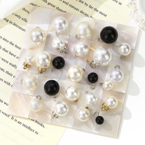 Pearl Button Shirt Cheongsam Chiffon Silk Cardigan Black White Round Small Button Sweater Dress Decoration