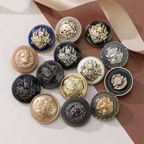 Vintage Button British Academy Uniform Metal Button Coat Ready-to-Wear Cardigan Sweater Suit Suit Clothes Button